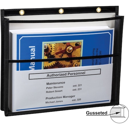 C-Line Products Shop Ticket Holder, 11-1/10"Wx13-1/10"Lx1/5"H, 10/BX, Black 4PK CLI43401